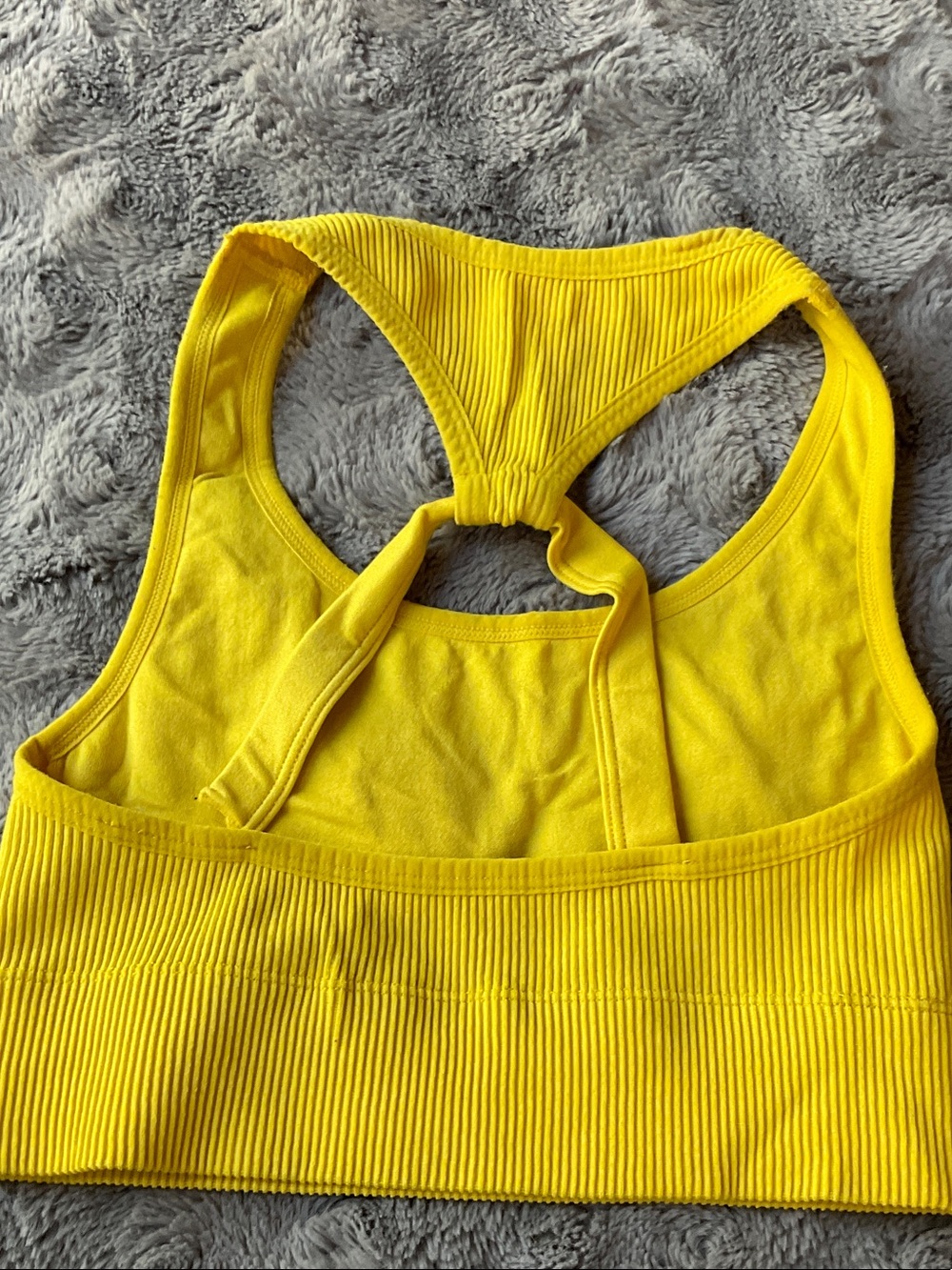 Forever 21 Yellow Ribbed Racerback Sports Bra - Picture 4 of 7
